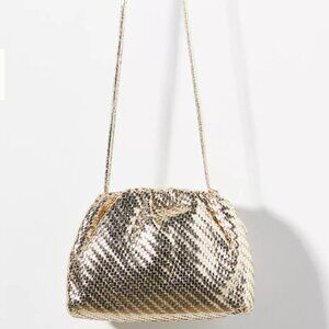 NWOT - Maeve The Frankie Gold Woven Clutch